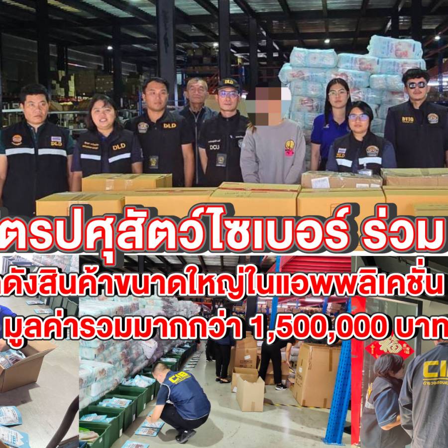 สารวัตรปศุสัตว์ไซเบอร์ ร่วม ปคบ. ทลายโกดังสินค้าขนาดใหญ่ในแอพพลิเคชั่น TikTok  ลักลอบนำเข้าอาหารสัตว์จากต่างประเทศ